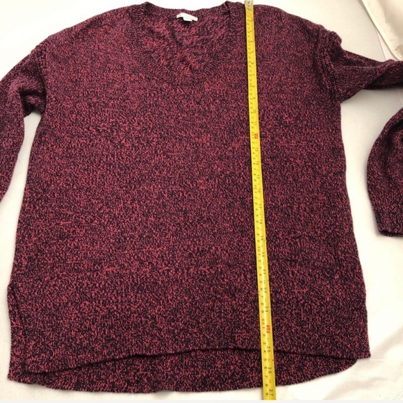 GAP red and navy v-neck tunic sweater L - Picture 5 of 6